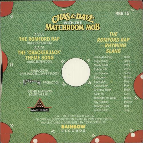 Chas & Dave The Romford Rap 7" vinyl single (7 inch record / 45) UK C+D07TH511355