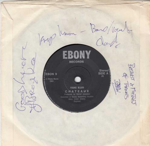 Chateaux Young Blood - Autographed 7" vinyl single (7 inch record / 45) UK C1G07YO691250