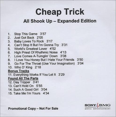 Cheap Trick All Shook Up - Expanded Edition CD-R acetate UK CHPCRAL387962