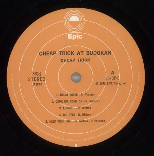 Cheap Trick At Budokan vinyl LP album (LP record) Japanese CHPLPAT751301