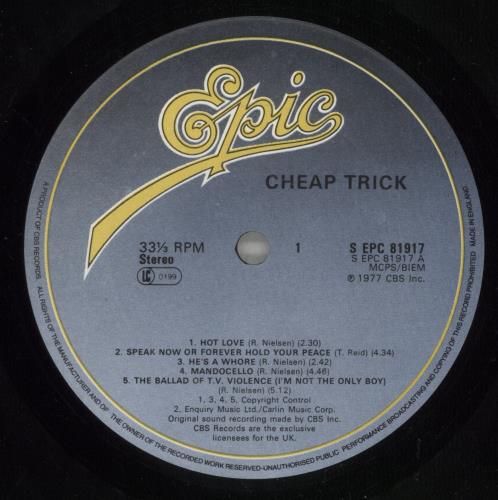 Cheap Trick Cheap Trick vinyl LP album (LP record) UK CHPLPCH465711