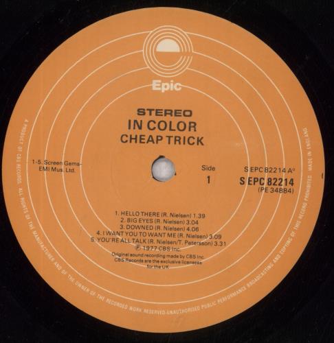 Cheap Trick In Color vinyl LP album (LP record) UK CHPLPIN216824