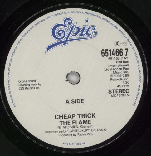 Cheap Trick The Flame 7" vinyl single (7 inch record / 45) UK CHP07TH567563