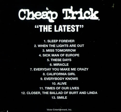 Cheap Trick The Latest CD-R acetate Japanese CHPCRTH517681