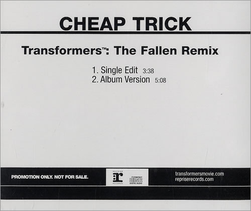 Cheap Trick Transformers: The Fallen Remix CD single (CD5 / 5") US CHPC5TR481227