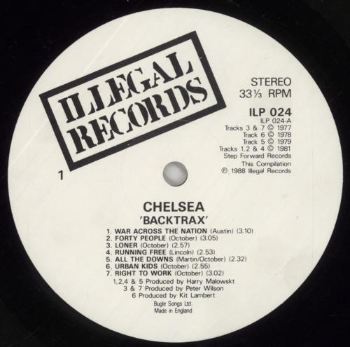 Chelsea Back Trax vinyl LP album (LP record) UK CSALPBA860425