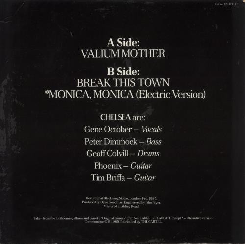 Chelsea Valium Mother 12" vinyl single (12 inch record / Maxi-single) UK CSA12VA867329