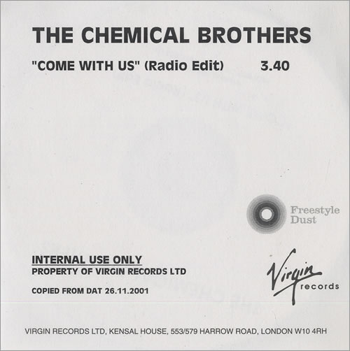 Chemical Brothers Come With Us CD-R acetate UK CCBCRCO472907
