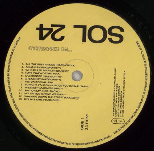 Chemical People Overdosed On... vinyl LP album (LP record) UK CK8LPOV515195