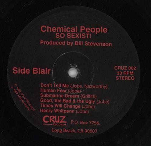 Chemical People So Sexist! vinyl LP album (LP record) US CK8LPSO860137