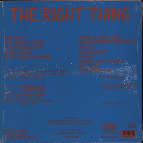 Chemical People The Right Thing vinyl LP album (LP record) US CK8LPTH860006