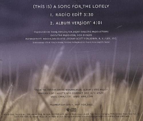 Cher (This Is) A Song For The Lonely CD single (CD5 / 5") US CHEC5TH206395
