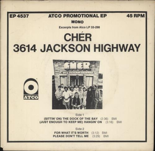 Cher 3614 Jackson Highway EP 7" vinyl single (7 inch record / 45) US CHE07JA881260