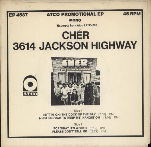 Cher 3614 Jackson Highway EP 7" vinyl single (7 inch record / 45) US CHE07JA881260