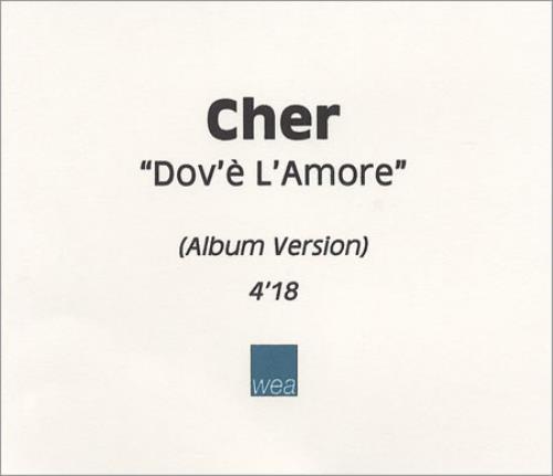 Cher Dov'e L'amore CD-R acetate UK CHECRDO145431