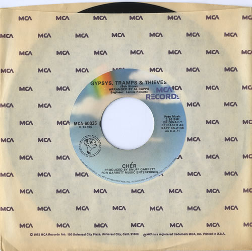 Cher Gypsys, Tramps & Thieves - 2nd 7" vinyl single (7 inch record / 45) US CHE07GY592187