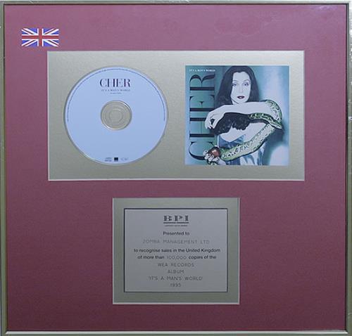 Cher It's A Man's World - BPI Gold award disc UK CHEAWIT534228