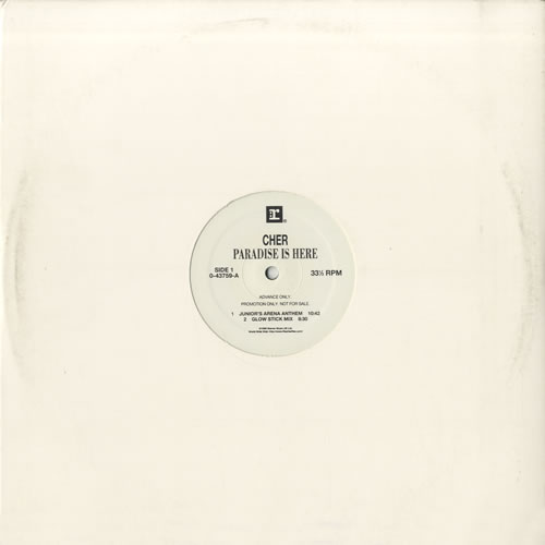 Cher Paradise Is Here - Advance Promo 12" vinyl single (12 inch record / Maxi-single) US CHE12PA81642