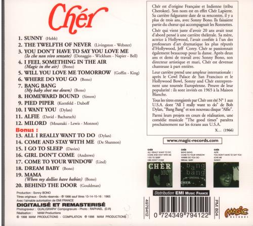 Cher Sunny CD album (CDLP) French CHECDSU130839