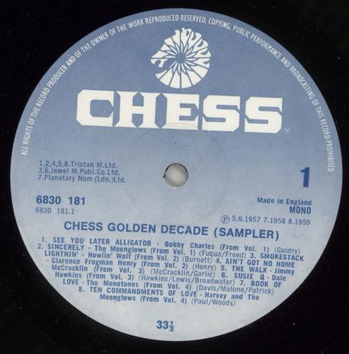 Chess Records Chess Golden Decade - Sticker vinyl LP album (LP record) UK EKGLPCH295504