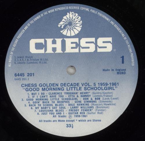 Chess Records Chess Golden Decade Volume 5 - 1959-1961 vinyl LP album (LP record) UK EKGLPCH485812
