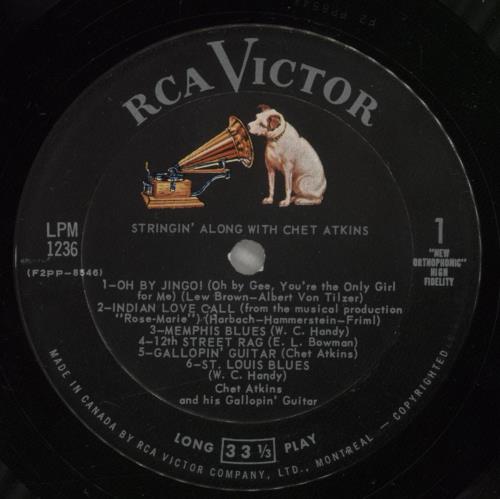 Chet Atkins Stringin' Along With Chet Atkins vinyl LP album (LP record) Canadian CA7LPST882370