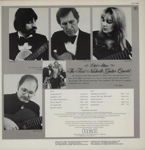 Chet Atkins The First Nashville Guitar Quartet vinyl LP album (LP record) Canadian CA7LPTH750874