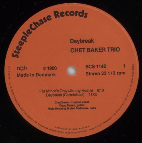 Chet Baker Daybreak vinyl LP album (LP record) Danish 6CBLPDA469161