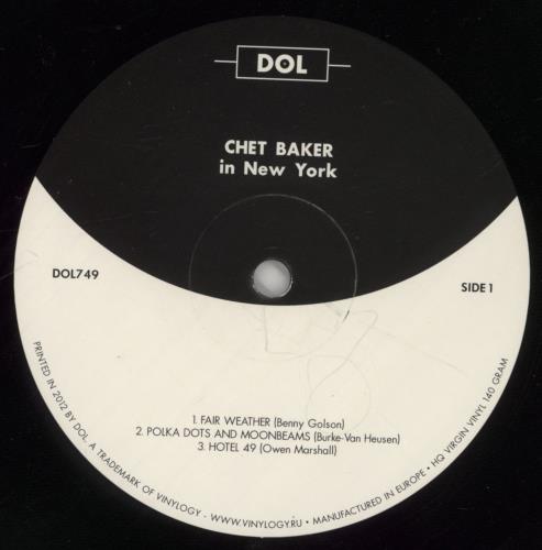 Chet Baker In New York - Shrink vinyl LP album (LP record) UK 6CBLPIN863359
