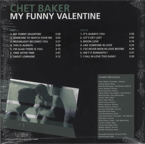 Chet Baker My Funny Valentine - 180gm - Sealed vinyl LP album (LP record) UK 6CBLPMY816990