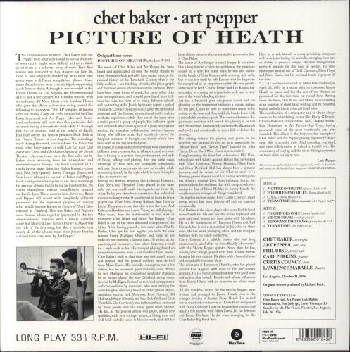 Chet Baker Picture Of Heath - 180gm Vinyl vinyl LP album (LP record) UK 6CBLPPI863337