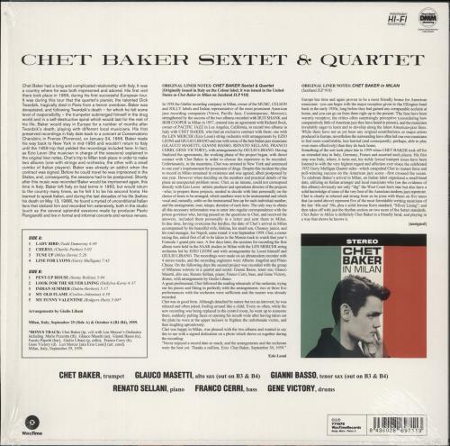 Chet Baker Sextet & Quartet - 180 Gram Vinyl vinyl LP album (LP record) UK 6CBLPSE864381