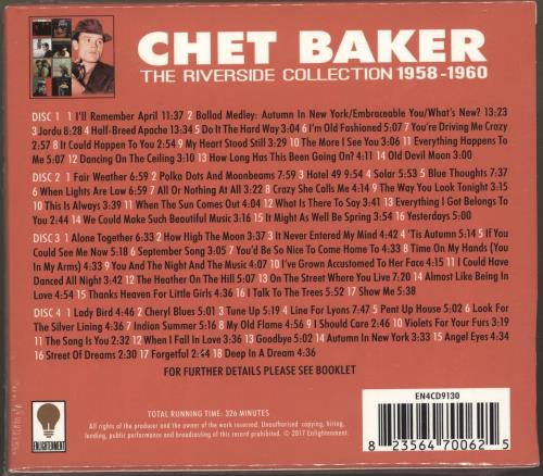 Chet Baker The Riverside Collection 1958-1960 - Sealed CD Album Box Set UK 6CBDXTH703771