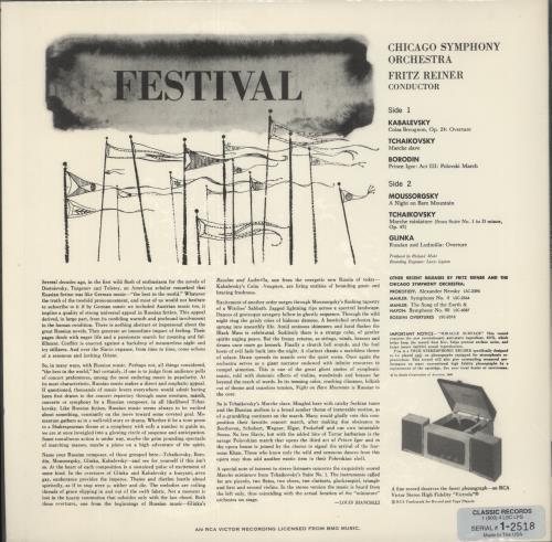Chicago Symphony Orchestra Festival - 180g - sealed vinyl LP album (LP record) US E51LPFE875828