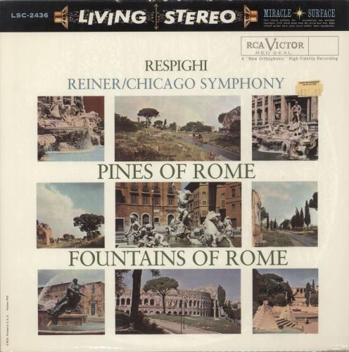 Chicago Symphony Orchestra Pines Of Rome / Fountains Of Rome - 180g vinyl LP album (LP record) US E51LPPI875839