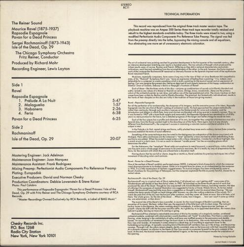 Chicago Symphony Orchestra The Reiner Sound - 180g vinyl LP album (LP record) US E51LPTH880733