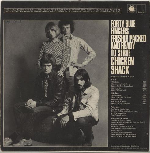 Chicken Shack 40 Blue Fingers - VG vinyl LP album (LP record) UK CHSLPBL701635