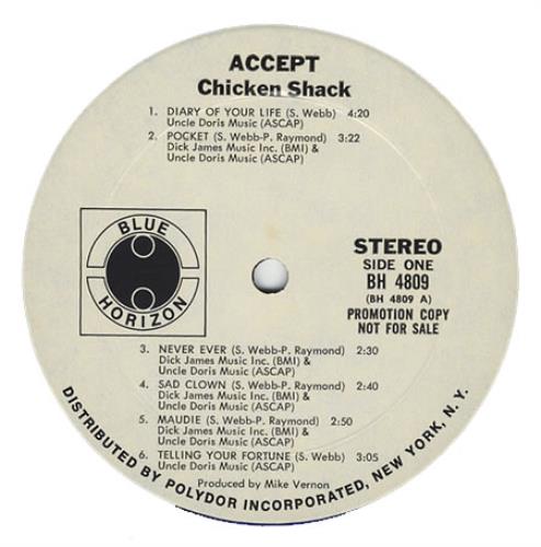 Chicken Shack Accept vinyl LP album (LP record) US CHSLPAC266968