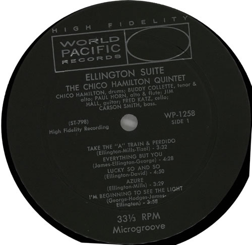 Chico Hamilton Ellington Suite vinyl LP album (LP record) US CH7LPEL583739