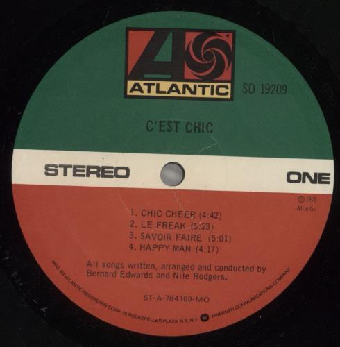 Chic C'est Chic vinyl LP album (LP record) US CHCLPCE582631
