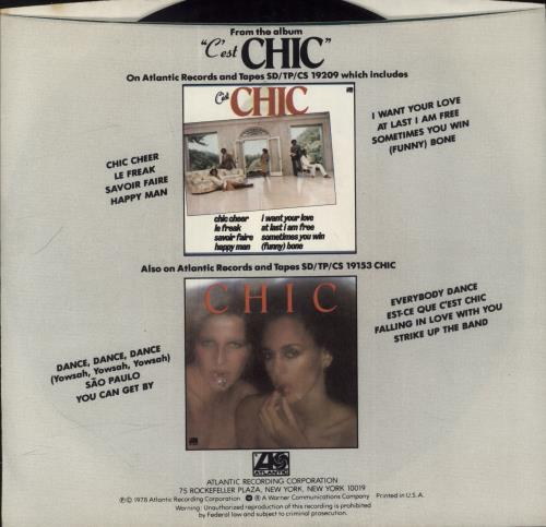 Chic I Want Your Love 7" vinyl single (7 inch record / 45) US CHC07IW864468
