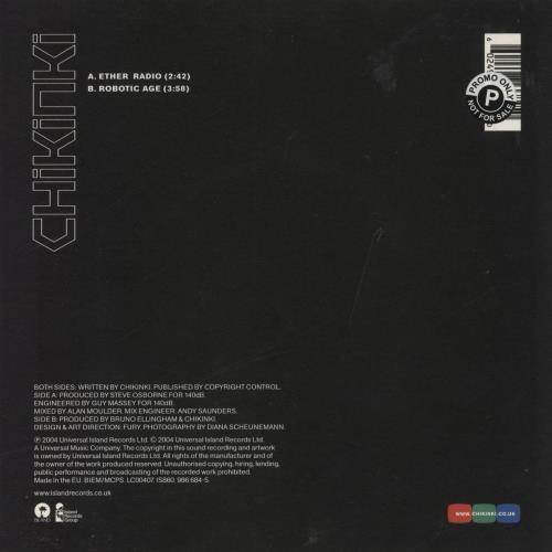 Chikinki Ether Radio - Red Vinyl - Promo 7" vinyl single (7 inch record / 45) UK C/K07ET838677