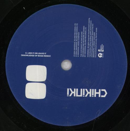 Chikinki Like It Or Leave It - Numbered + Blue Vinyl 7" vinyl single (7 inch record / 45) UK C/K07LI838682