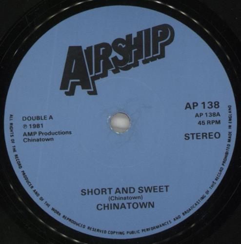 Chinatown Short And Sweet / How Many Times 7" vinyl single (7 inch record / 45) UK QJI07SH696240