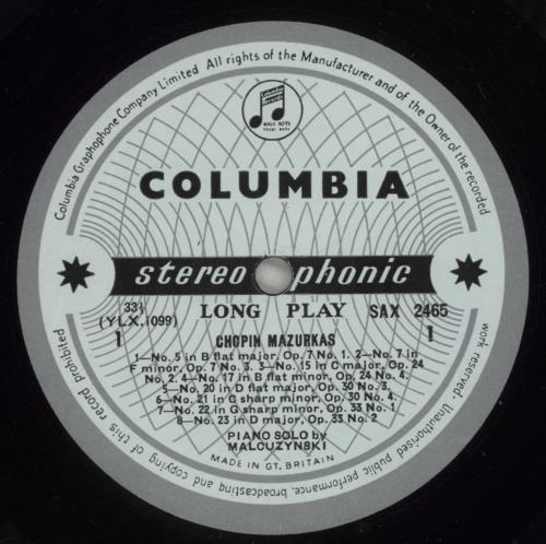 Chopin Chopin: Mazurkas vinyl LP album (LP record) UK CYXLPCH887334