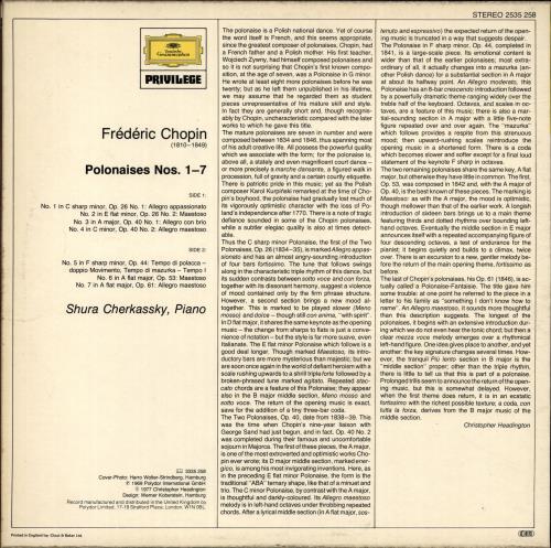 Chopin Fr�d�ric Chopin: Polonaisen vinyl LP album (LP record) UK CYXLPFR698853