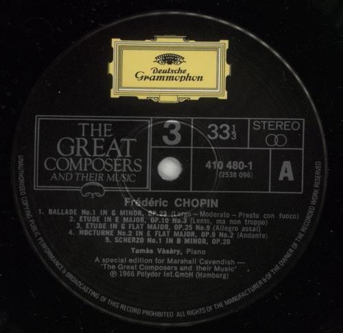 Chopin Piano Recital vinyl LP album (LP record) UK CYXLPPI876042