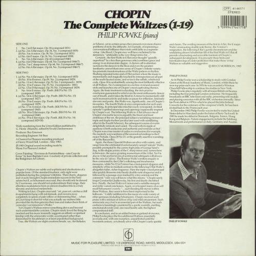 Chopin The Complete Waltzes (1-19) vinyl LP album (LP record) UK CYXLPTH769811