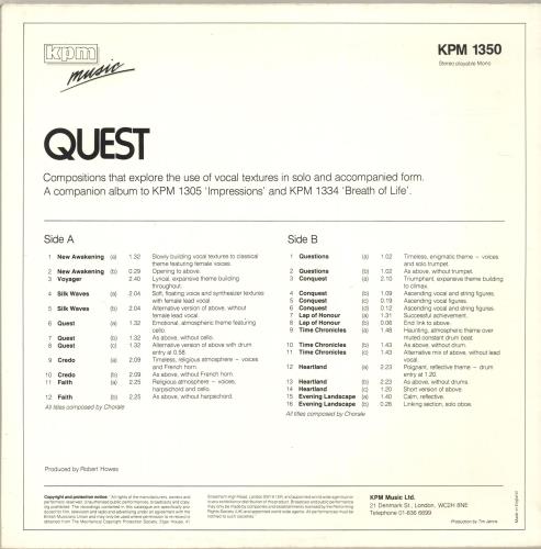 Chorale Quest vinyl LP album (LP record) UK IIXLPQU689336