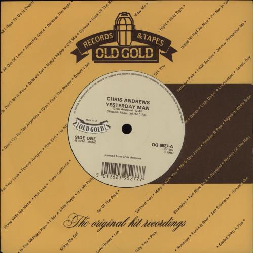 Chris Andrews Yesterday Man 7" vinyl single (7 inch record / 45) UK CAW07YE752052